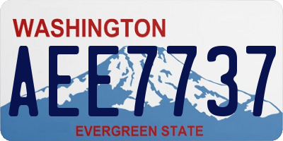 WA license plate AEE7737