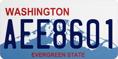 WA license plate AEE8601