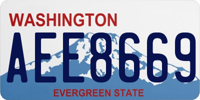 WA license plate AEE8669