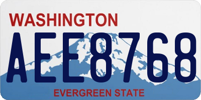 WA license plate AEE8768