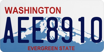 WA license plate AEE8910