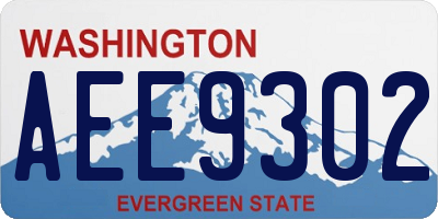 WA license plate AEE9302