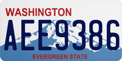WA license plate AEE9386