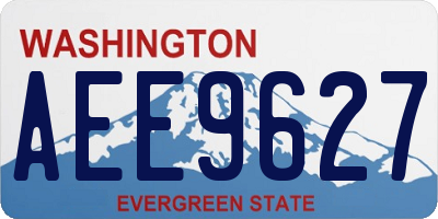WA license plate AEE9627