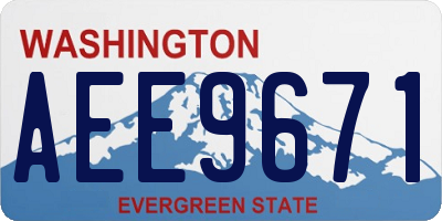 WA license plate AEE9671