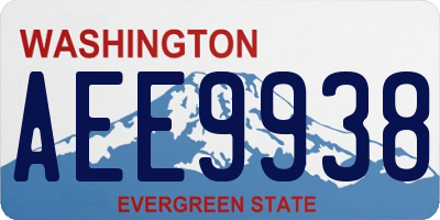 WA license plate AEE9938