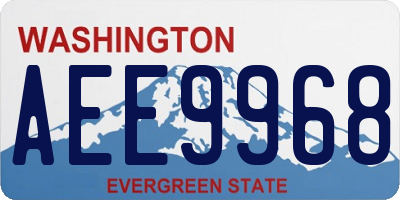 WA license plate AEE9968