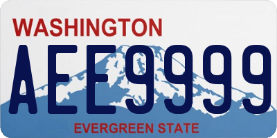 WA license plate AEE9999