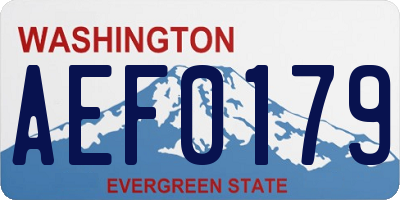 WA license plate AEF0179