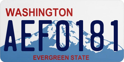 WA license plate AEF0181