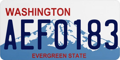 WA license plate AEF0183