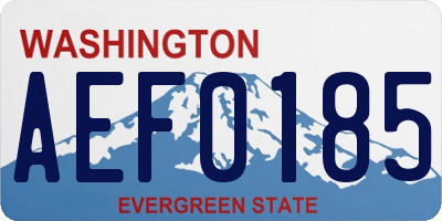 WA license plate AEF0185