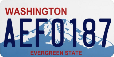 WA license plate AEF0187