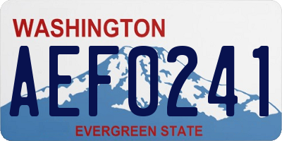 WA license plate AEF0241