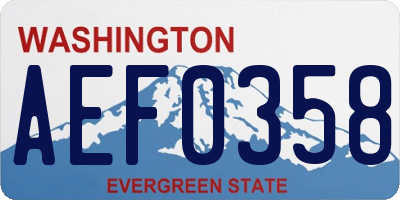 WA license plate AEF0358