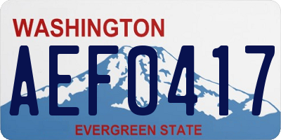 WA license plate AEF0417