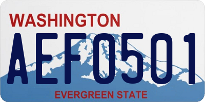 WA license plate AEF0501