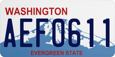WA license plate AEF0611