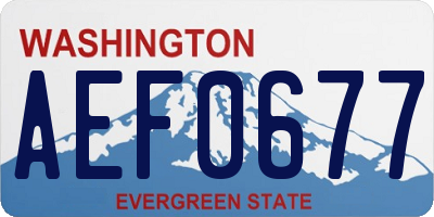 WA license plate AEF0677