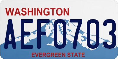 WA license plate AEF0703
