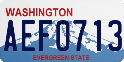 WA license plate AEF0713