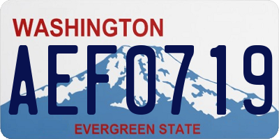 WA license plate AEF0719