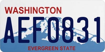 WA license plate AEF0831