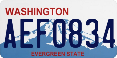 WA license plate AEF0834