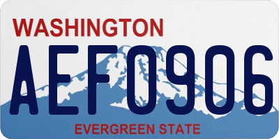 WA license plate AEF0906