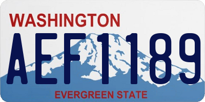 WA license plate AEF1189