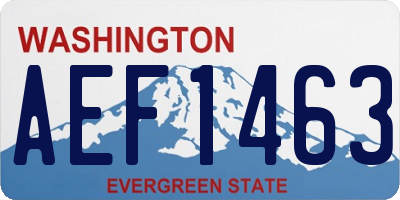 WA license plate AEF1463