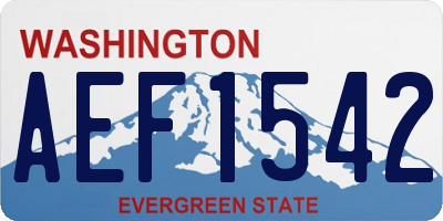 WA license plate AEF1542