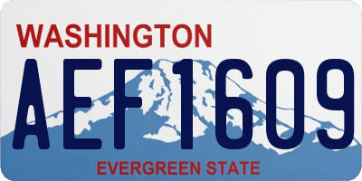 WA license plate AEF1609