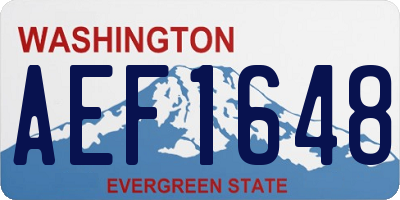 WA license plate AEF1648