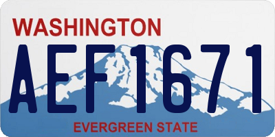 WA license plate AEF1671