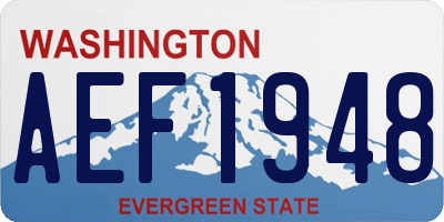 WA license plate AEF1948