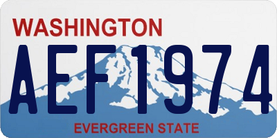 WA license plate AEF1974