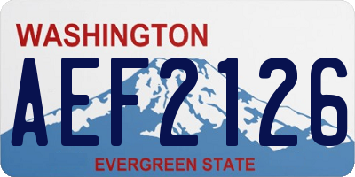 WA license plate AEF2126