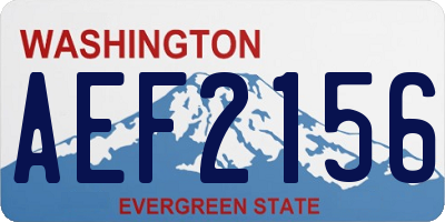 WA license plate AEF2156
