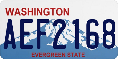 WA license plate AEF2168