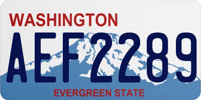 WA license plate AEF2289