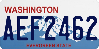 WA license plate AEF2462