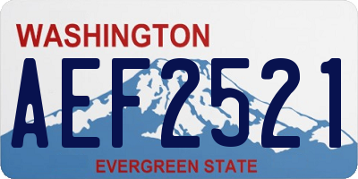 WA license plate AEF2521