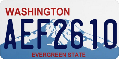 WA license plate AEF2610