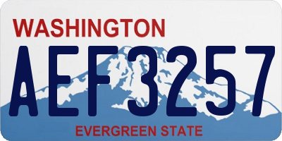WA license plate AEF3257