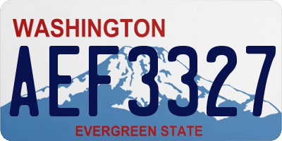 WA license plate AEF3327