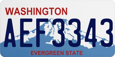 WA license plate AEF3343