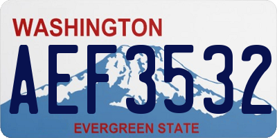 WA license plate AEF3532