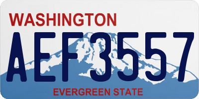 WA license plate AEF3557