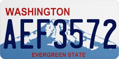 WA license plate AEF3572